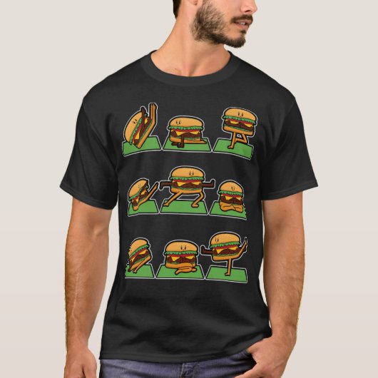 Hamburger Chef Cook Restaurant Yoga ruimtedier T-shirt (Voorkant)