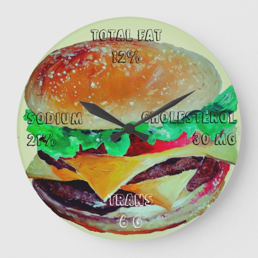 Hamburger Clock, Pop Art van Artlarissa Grote Klok (Voorkant)