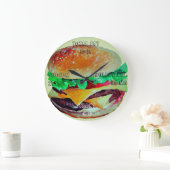 Hamburger Clock, Pop Art van Artlarissa Grote Klok (Huis)