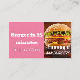 Hamburger Delivery Discount Sale Offer Business Visitekaartje