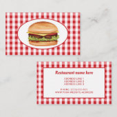 Hamburger Design fastfood diner of restaurant Visitekaartje (Voorkant / Achterkant)