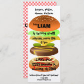 Hamburger / Diner Birthday Uitnodiging (Voorkant / Achterkant)