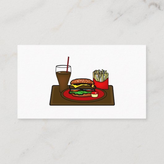 Hamburger Diner Fast Food Restaurant Business Logo Visitekaartje (Achterkant)