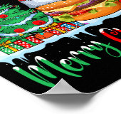 Hamburger Dragen Santa Hoed Xmas - Vrolijk Kerstfe Poster (Hoek)