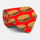 Hamburger Drawing on Red Background Stropdas (Opgerold)