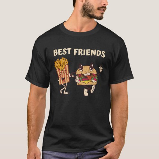 Hamburger en beste vrienden t-shirt (Voorkant)