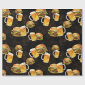 Hamburger en bier  cadeaupapier (Vlak)
