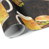 Hamburger en bier  cadeaupapier (Rol Hoek)