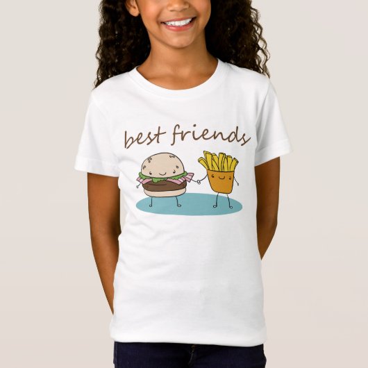 Hamburger en Fransen Beste Vriend T-shirt (Voorkant)
