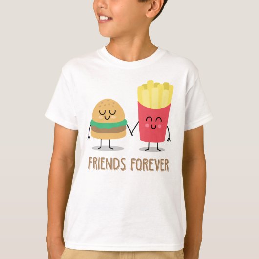 Hamburger en Fransen Beste Vriend T-shirt (Voorkant)