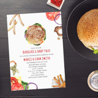Hamburger en Fries Co Ed Baby shower Invitation