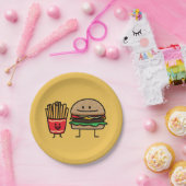 Hamburger en Fries fastfood maar junk friet hot Papieren Bordje (Feest)