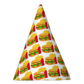 Hamburger en friet feesthoedjes (Rechts)