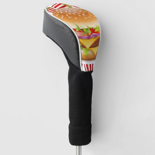Hamburger en friet golfheadcover (Schuin)