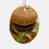 hamburger en friet keramisch ornament (Rechts)