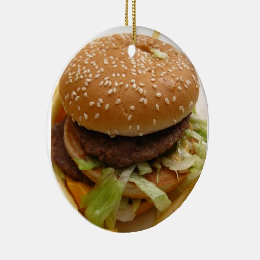 hamburger en friet keramisch ornament (Rechts)