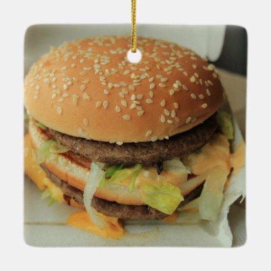 hamburger en friet keramisch ornament (Achterkant)