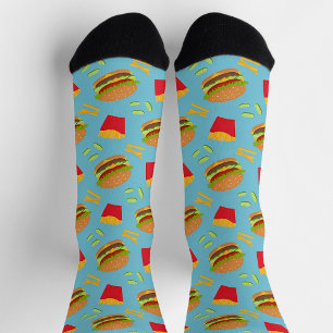 Hamburger en frietjes Art Happy Awareness Sokken