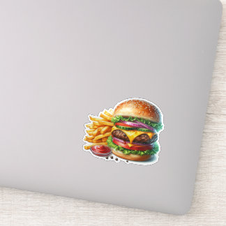 Hamburger en frietjes sticker