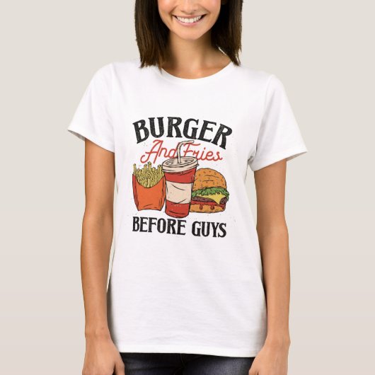 Hamburger En Frites Voor Mannen T-shirt (Voorkant)