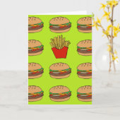 Hamburger en gebraden gerechtenwenskaart kaart (Gele Bloem)