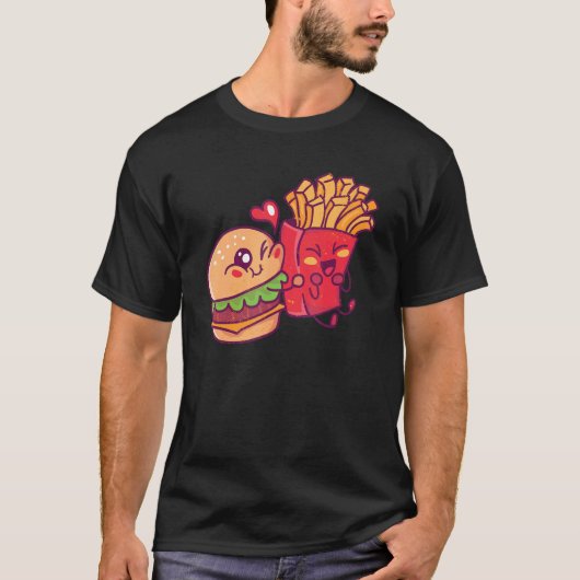 Hamburger en groeven t-shirt (Voorkant)