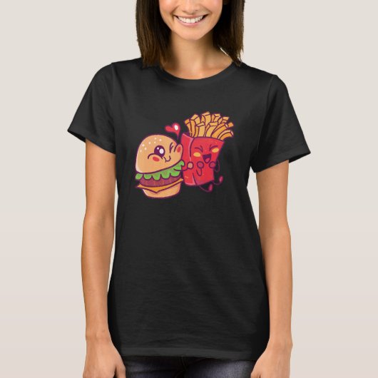 Hamburger en groeven t-shirt (Voorkant)