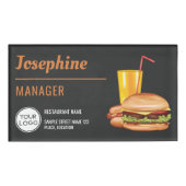 Hamburger en Hot Dog Fast Food Restaurant Custom Naambadge (Voorkant)