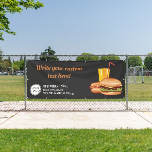 Hamburger en Hot Dog Fast Food Restaurant Custom Spandoek (Insitu)
