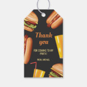 Hamburger en Hot Dog Grill voedsel dank je partij Cadeaulabel (Voorkant)