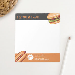 Hamburger En Hotdog Fastfoodrestaurant Aangepast Notitieblok