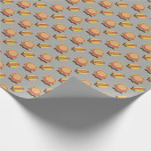 Hamburger en Hotdog Patroon Cadeaupapier (Hoek)