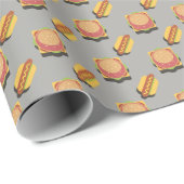 Hamburger en Hotdog Patroon Cadeaupapier (Rol Hoek)