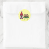 Hamburger en Ketchup fastfood buddies bun patty Ronde Sticker (Tas)