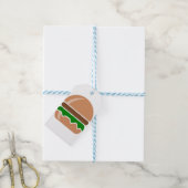 Hamburger fast food a sandwich cadeaulabel (Met Touw)
