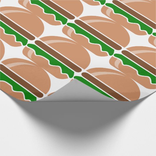 Hamburger fast food a sandwich cadeaupapier (Hoek)