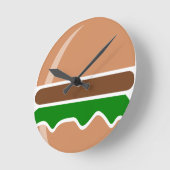 Hamburger fast food a sandwich ronde klok (Hoek)