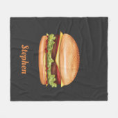 Hamburger Fast Food Illustratie Met Aangepaste Naa Fleece Deken (Voorkant (Horizontaal))
