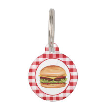 Hamburger Fast Food Illustratie Op Rode Gingham