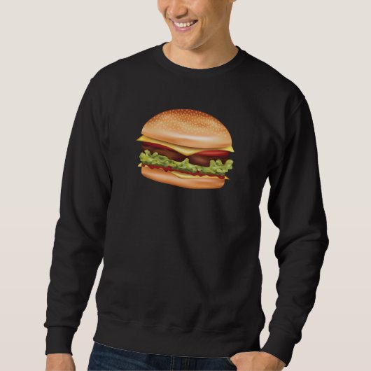 Hamburger Fast Food Illustratie Trui (Voorkant)