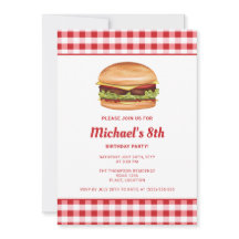 Hamburger Fast Food Illustratie Verjaardagsfeestje