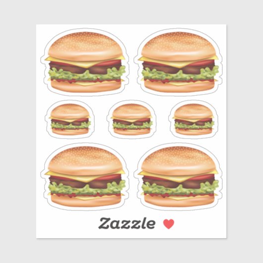 Hamburger Fast Food Illustraties Sticker (Vel)