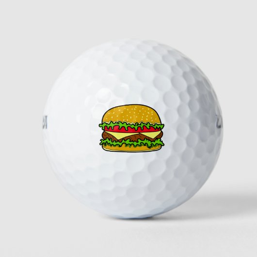 Hamburger fast food kunst golfballen (Voorkant)