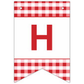 Hamburger Fast Food Red Gingham Happy Birthday Vlaggetjes (Tweede vlag)