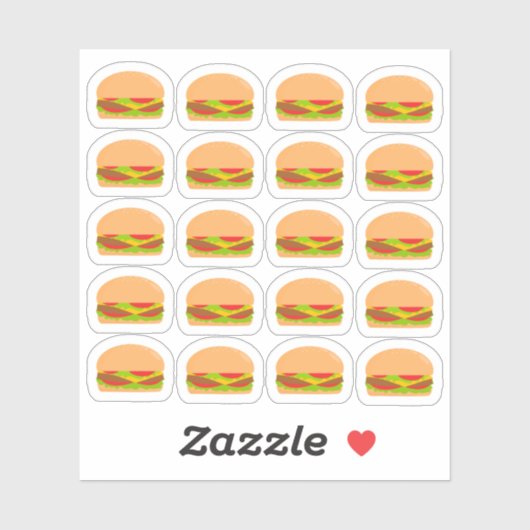 Hamburger Fast Food Sluipdag Maaltijd Menu Planner Sticker (Vel)