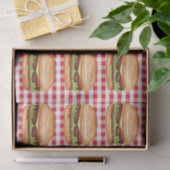 Hamburger Fast Foods op Red Gingham patroon Tissuepapier (Geschenk)