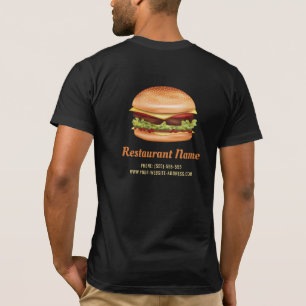 Hamburger Fastfood Aangepaste Restaurant Info T-shirt