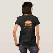 Hamburger Fastfood Diner Bedrijf Logo en info T-shirt (Achterkant volledig)