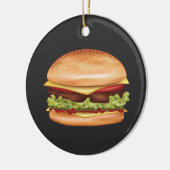 Hamburger fastfood illustratie met aangepaste teks keramisch ornament (Links)