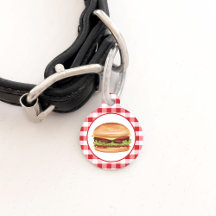 Hamburger fastfood illustratie op rode gingham
